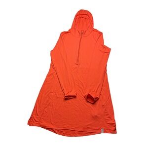 L.L.Bean SunSmart Hoodie Dress UPF 50+ Activewear Athletic‎ Coral Medium